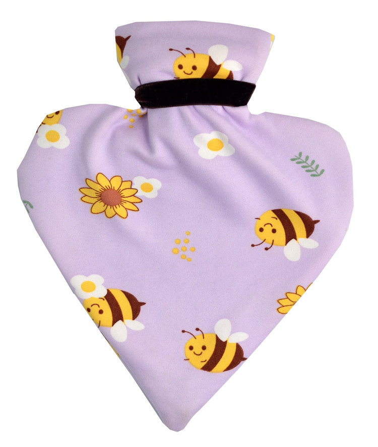 Buzzy Bees Lilac Jersey Heart Hot Water Bottle