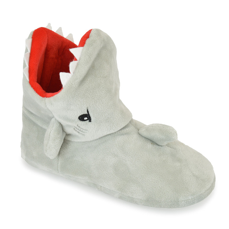 Kids Shark Plush Fleece 3D Novelty Slipper Boots