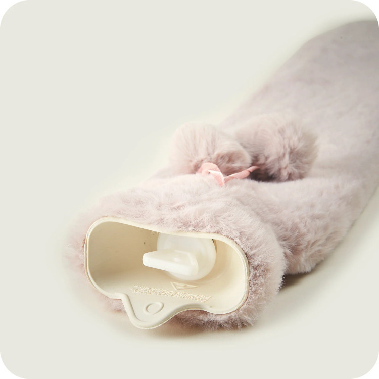 Blush Rose Faux Fur Long Hot Water Bottle