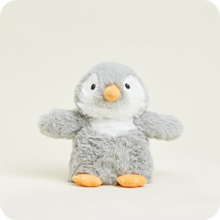 Grey Penguin Cozy Plush Microwavable Toy
