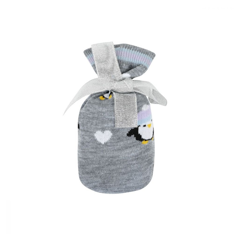 Grey Penguins Socks in Matching Gift Bag