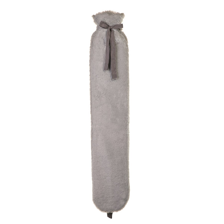 So Long Grey Faux Fur Long Hot Water Bottle