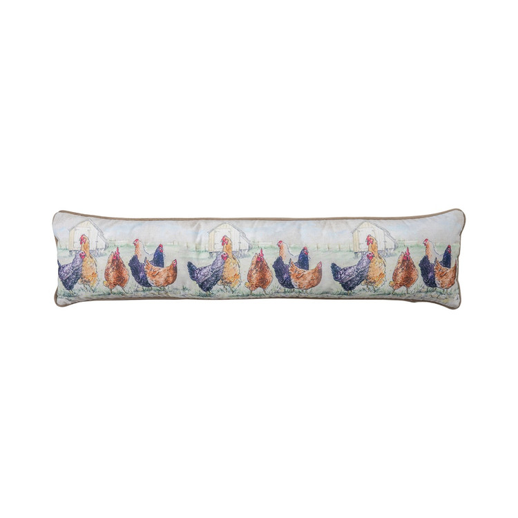 Chickens Taupe Velvet Backed Draught Excluder