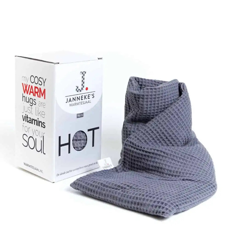 Pale Grey Waffle Jersey Unscented Warming Scarf