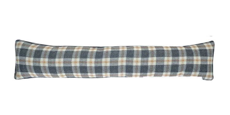 Simple Grey Check Fleece Draught Excluder