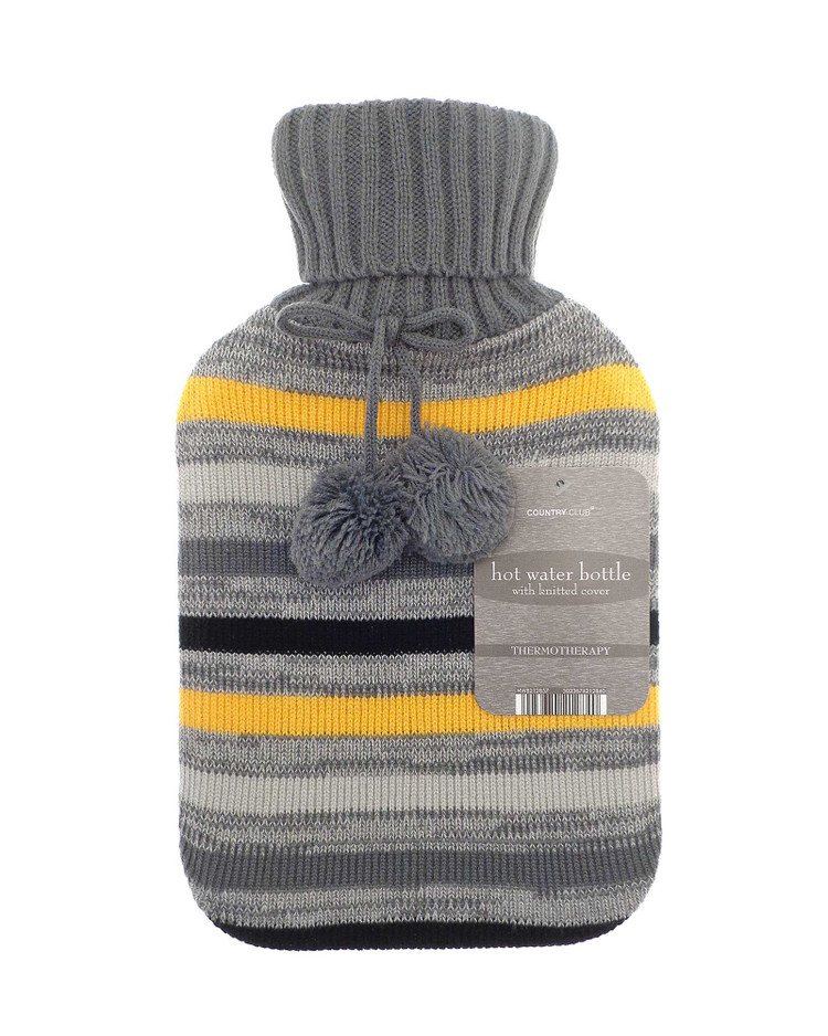 Grey Stripes Jacquard Knit Hot Water Bottle