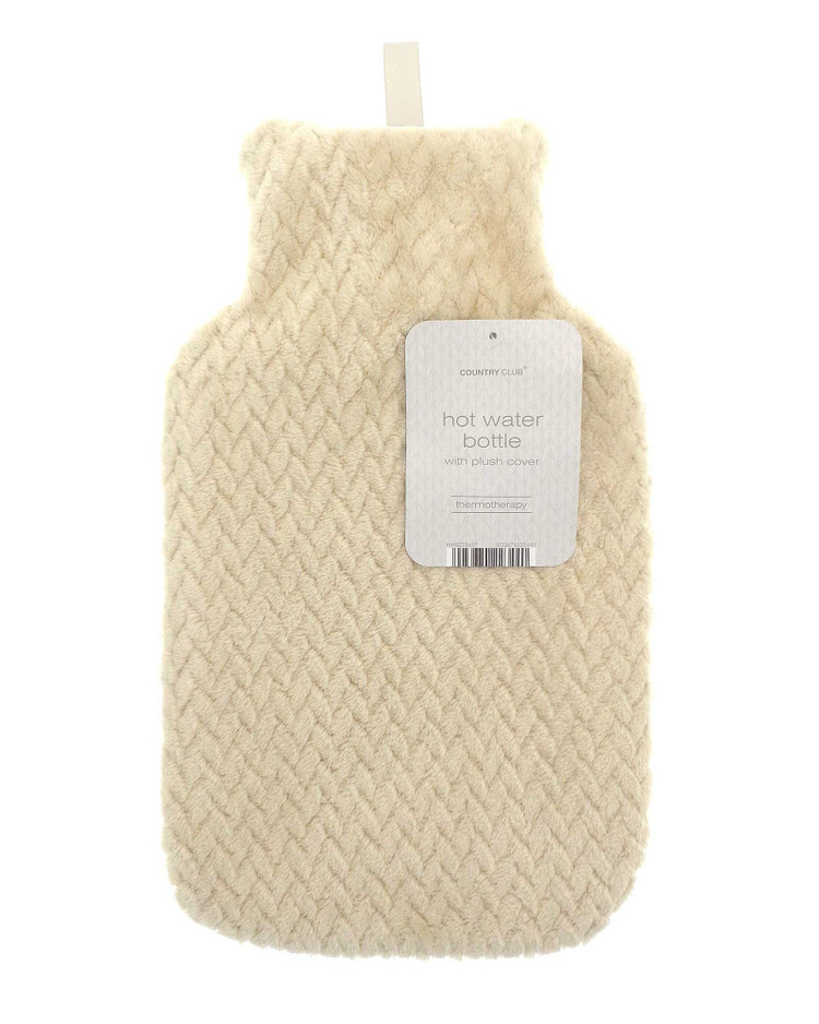 Buttermilk Lattice Fleece 2L Hot Water Bottle