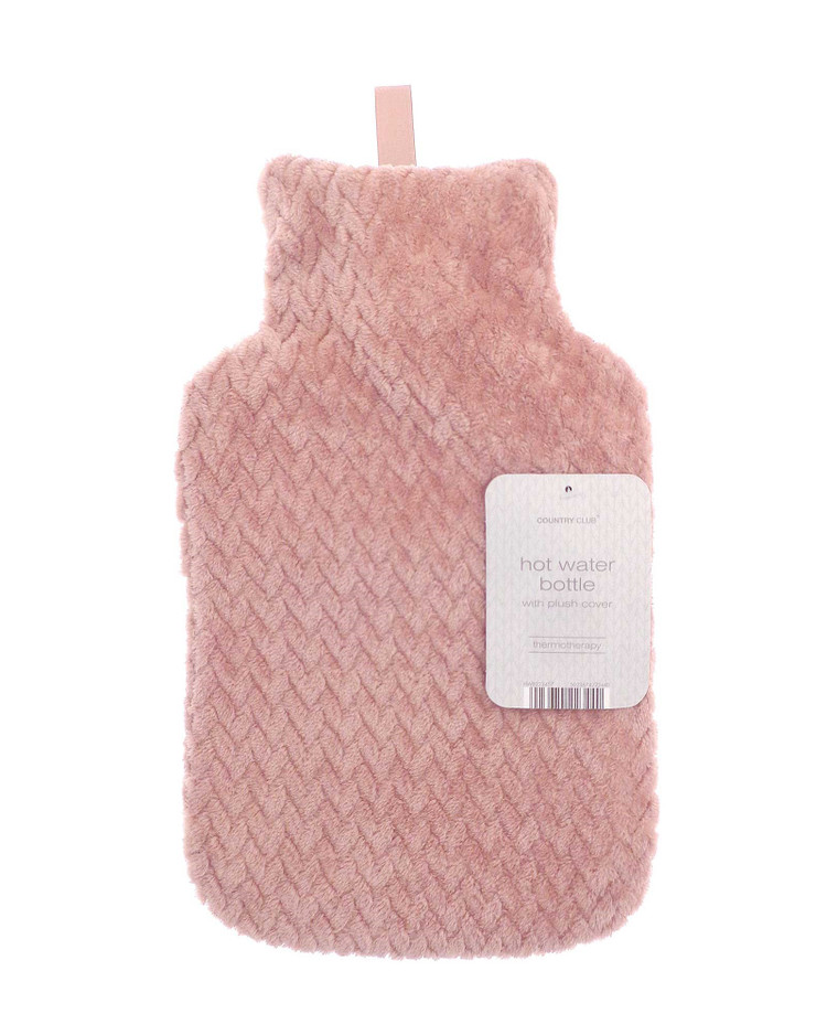 Rosy Pink Lattice Fleece 2L Hot Water Bottle