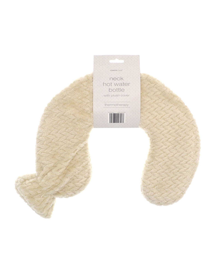 Buttermilk Lattice Fleece Curved Hot Water Bottle