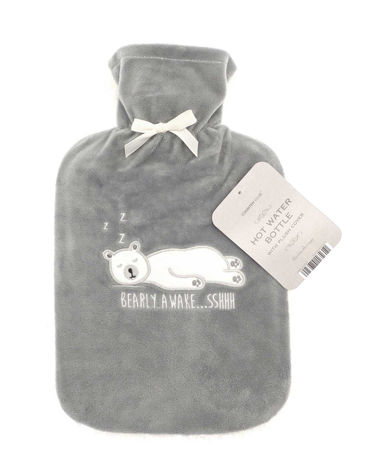 Bearly Awake Sherpa Back Fleece 2L Hot Water Bottle