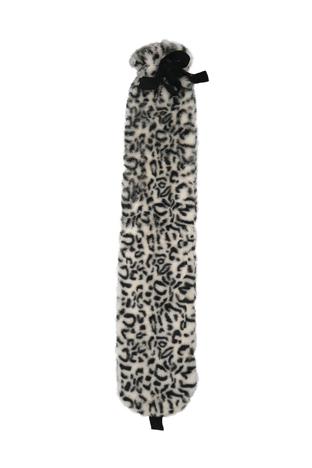 So Long Snow Leopard Faux Fur Long Hot Water Bottle