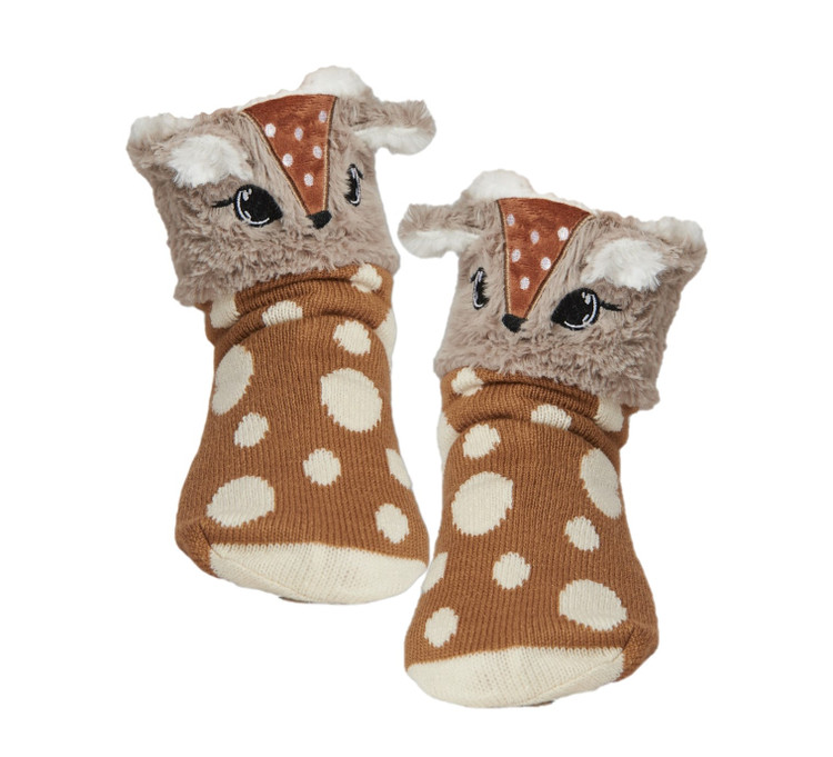 Reindeer Fluffy Novelty Slipper Socks