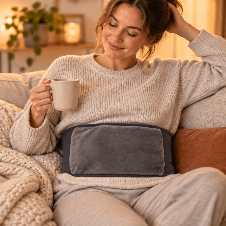 Plain Charcoal Fleece Hot Water Bottle Body Wrap