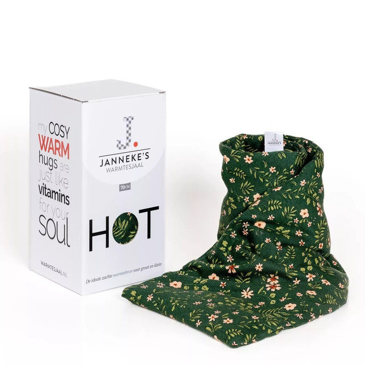 Green Floral Jersey Unscented Warming Scarf