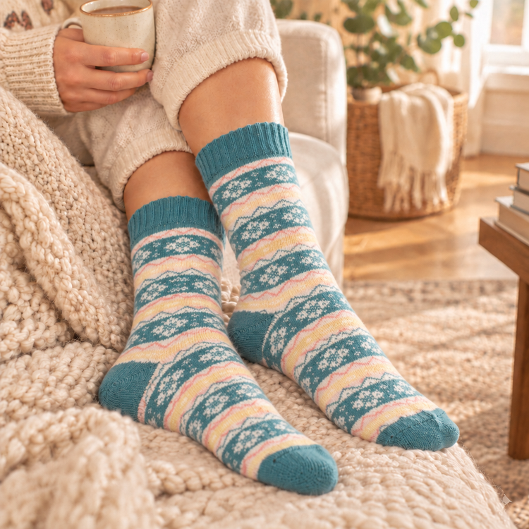 Fair Isle Therma Feet Extra Warm Thermal Socks