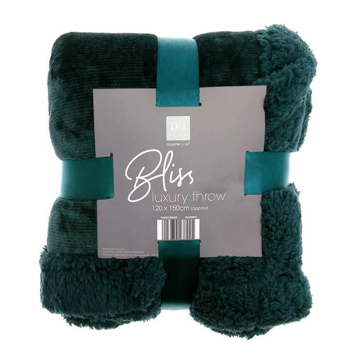 Pine Winter Bliss Sherpa Back Plush Throw 120x150cm