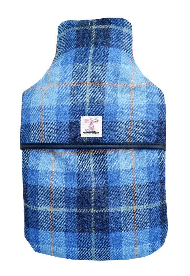Blue Check Harris Tweed 2L Hot Water Bottle