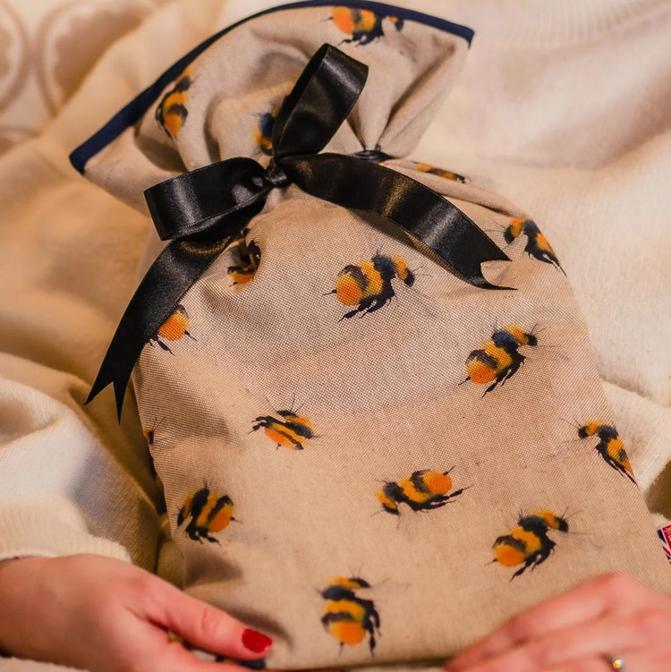 Honey Bees Print Padded Cotton 2L Hot Water Bottle