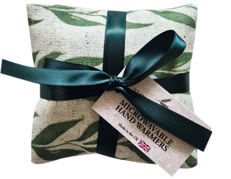 Green Linen Leaf Microwave Hand Warmers x 2