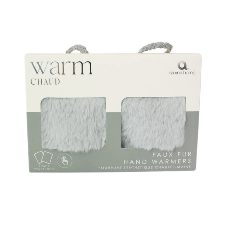 Grey Faux Fur Reusable Gel Pack Hand Warmers Grey Faux Fur Reusable Gel Pack Hand Warmers
