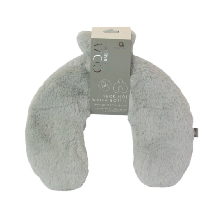 Grey Faux Fur Neck Warmer Hot Water Bottle  Grey Faux Fur Neck Warmer Hot Water Bottle