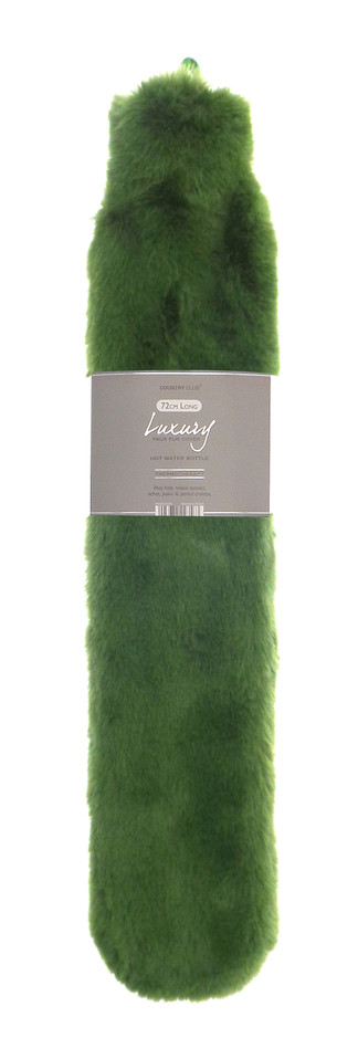 Emerald Luxury Faux Fur Long Hot Water Bottle