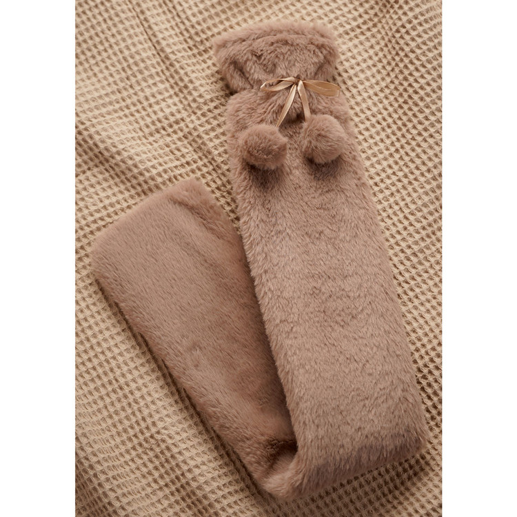 Sophia Layers Taupe Faux Fur Long Hot Water Bottle