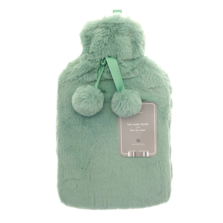 Mint Luxe Faux Fur 2L Hot Water Bottle