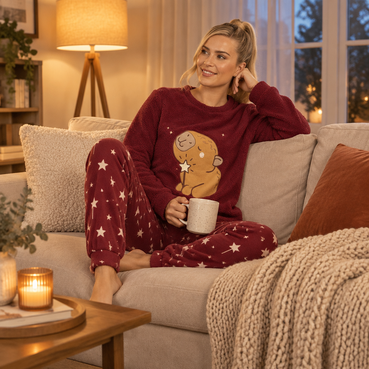 Capybara & Stars Applique Fleece Twosie