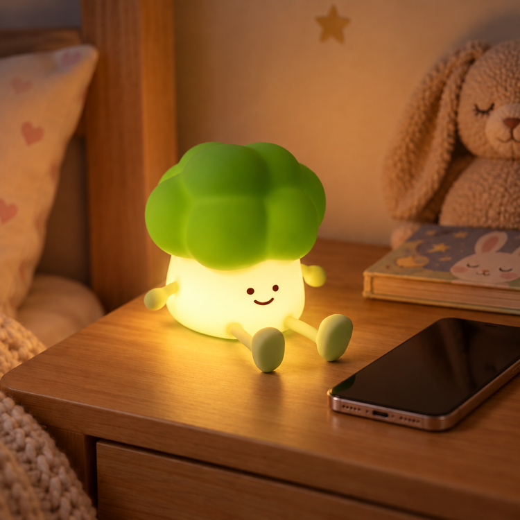 Broccoli LED Night Light Sleep Lamp & Phone Stand