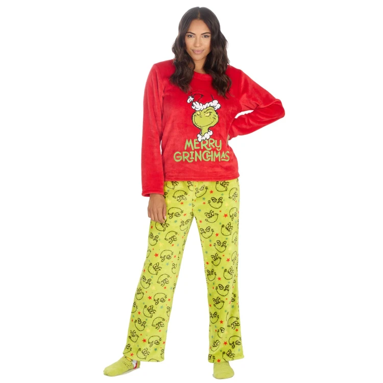 Christmas Grinch Plush Fleece Lounge Set