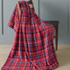 Red Tartan Lightweight Fleece Throw 120x150cm