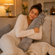 Grey Faux Wolf Fur Long Hot Water Bottle