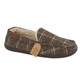 Jo & Joe Mens Swalesdale Brown Check Sherpa Lined Moccasin Slippers