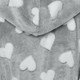 Grey Hearts Luxury Fleece Hooded Bath Robe
