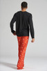 Red & Black Snowflake Design Pyjama Set