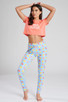 Slogan Boxy Fruit Print Pyjama Set