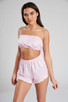 Pink & White Candy Stripe Bandeau Pyjama Set