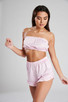 Pink & White Candy Stripe Bandeau Pyjama Set