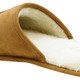 Mens Tan Suede Faux Fur Lined Mule Slippers