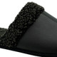 Black Faux Leather Mule Slippers