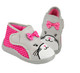 Pink Polka Kitty Cat Fleece Slipper Booties