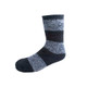 Mens Sherpa Lined Black & Grey Marl Striped Fleece Slipper Socks