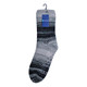 Shades of Grey Stripe Chunky Knit Slipper Socks