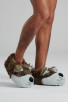 Brown Wolf Faux Fur 3D Novelty Slippers