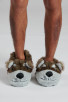 Brown Wolf Faux Fur 3D Novelty Slippers