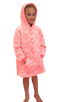 Girls Fluro Pink Star Fleece Oversize Hoody