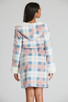 Pink & Blue Check Fleece Hooded Bath Robe