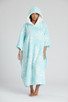 Ice Blue Snowflake Fleece Oversize Poncho