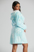 Ice Blue Snowflake Fleece Hooded Bath Robe